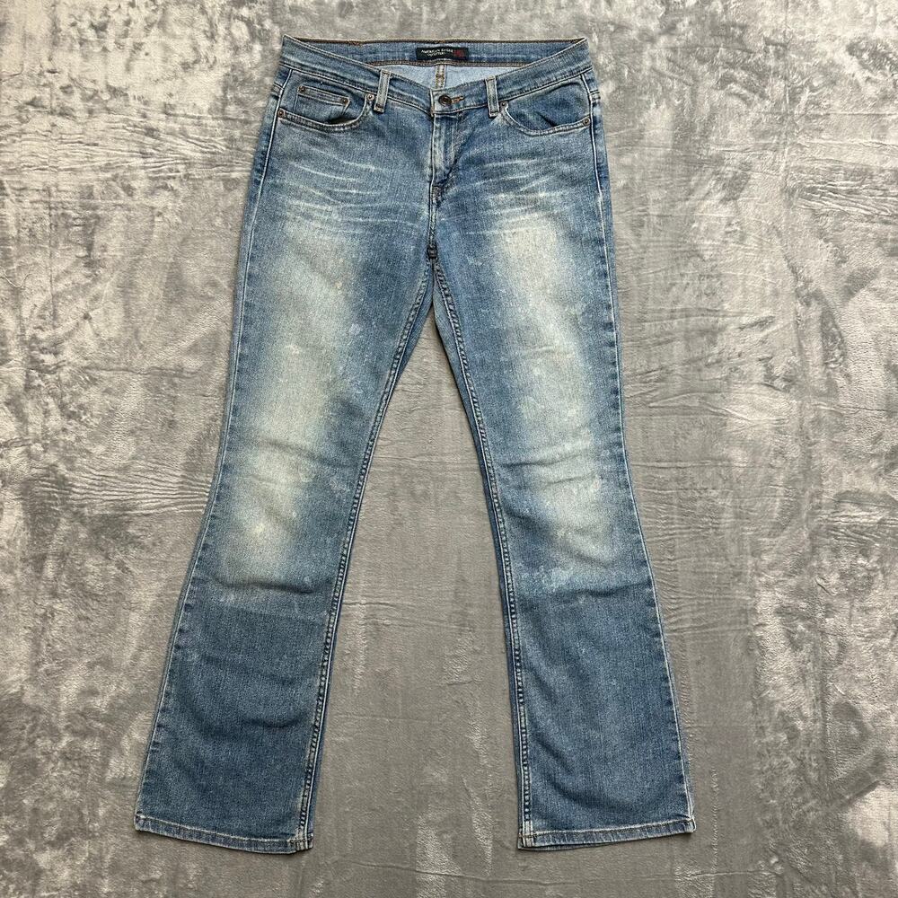 Vintage‎ American Eagle Flared Jeans Women’s Size 8 Reg Faded Blue Denim